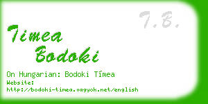 timea bodoki business card